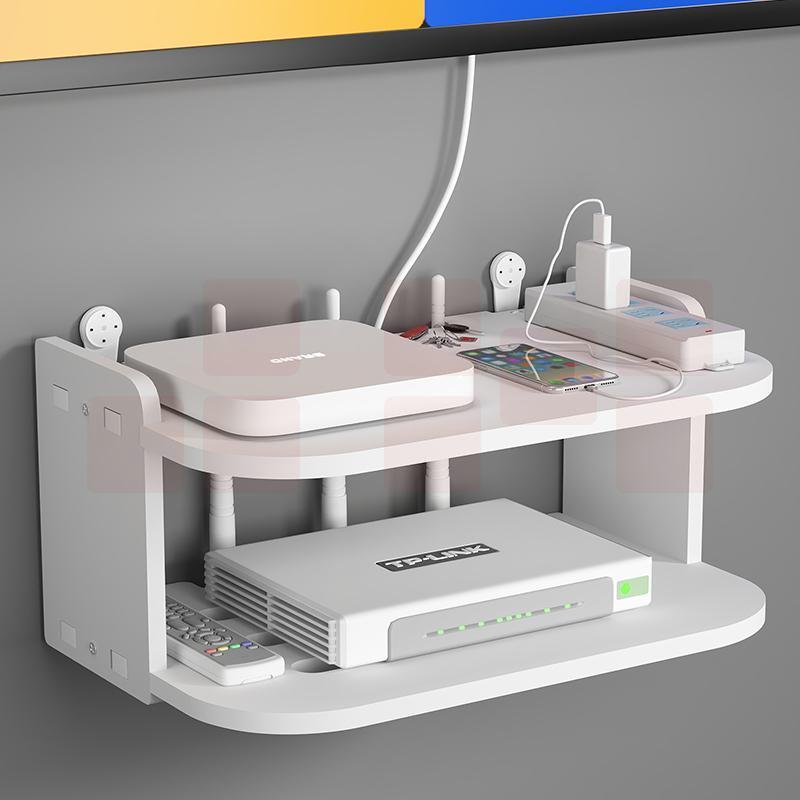 路由器放置架wifi收纳盒墙上置物架免打孔壁挂式电视机顶盒托架子