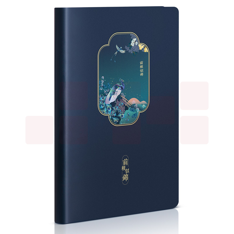 得力 25K120张颐和园单包贴芯皮面本210mm*143mm翰墨丹凤22230