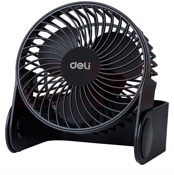 得力（deli）3686 USB桌面风扇 学生宿舍小风扇 黑色