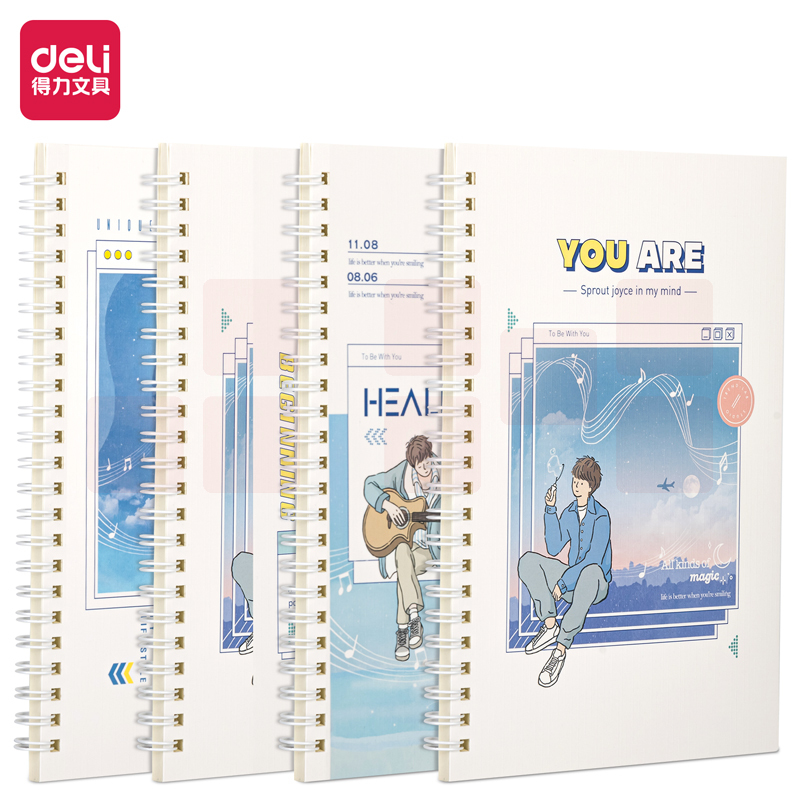 得力 A5螺旋本线圈本60张记事本 LA560(限定记忆)