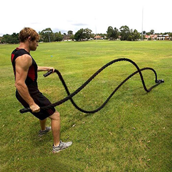 战绳健身绳子甩大绳家用格斗绳臂力绳体能训练爆发力量站术战斗绳 9m长，38mm