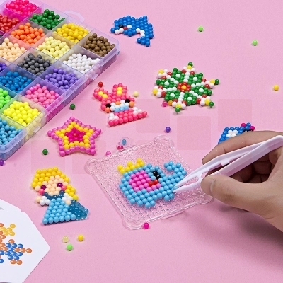 水雾神奇魔法珠套装手工diy制作水粘珠女孩益智拼豆拼图