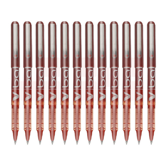 日本百乐 BL-VB5 红色 直液式走珠笔中性笔签字笔 0.5mm 12支装