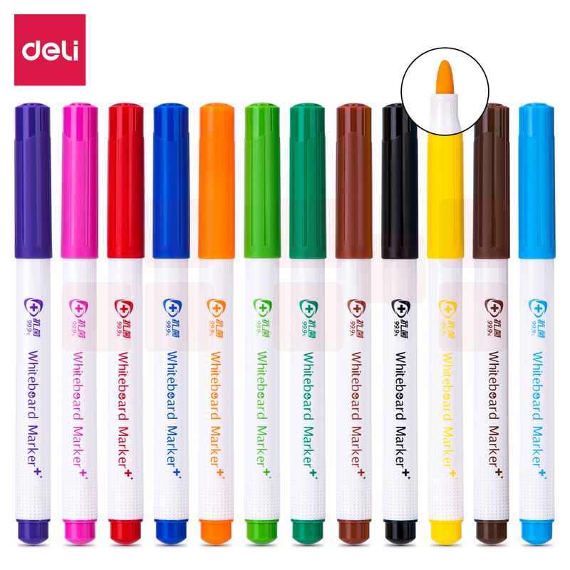 得力S531彩色白板笔(12色)(12支盒)