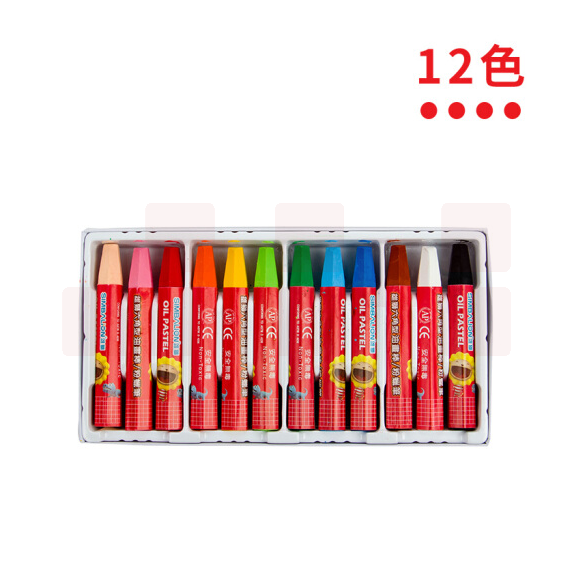 雄狮  12色HGOP-12B色涂鸦绘蜡笔 六角型油画棒
