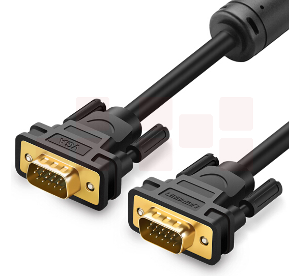 绿联 VGA线3+9工程级 公对公投影仪线 电脑显示器连接线 笔记本电视高清视频线延长线 黑色圆线 15米（11634）