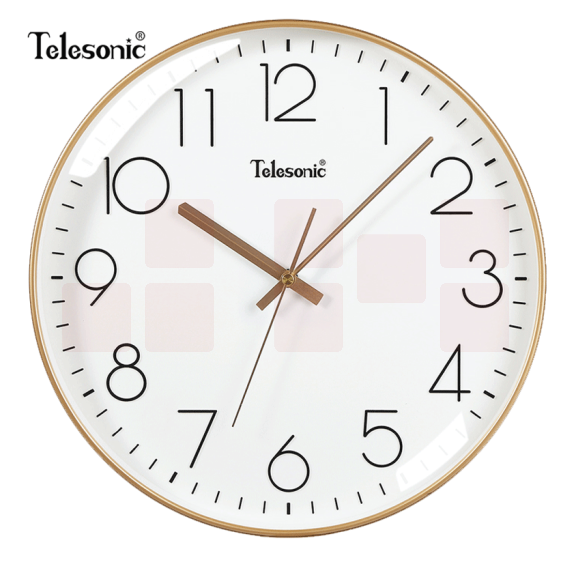 天王星 挂钟14英寸时钟3D立体石英钟薄边挂表 奢时金（35厘米）