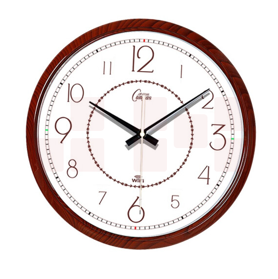 康巴丝 WI-FI智能网络挂钟 自动校时考场办公钟 02款-咖色 13英寸33*33*5cm