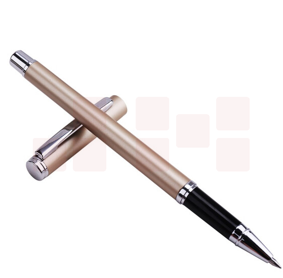 得力 S82金属商务0.5中性笔香槟色 签 字笔碳素笔男女学生办公水笔