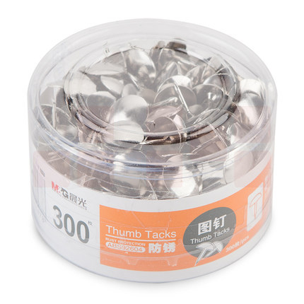 晨光（M&G）防锈图钉PVC盒装金属圆头钉300枚/盒 ABS92604 一包24盒装