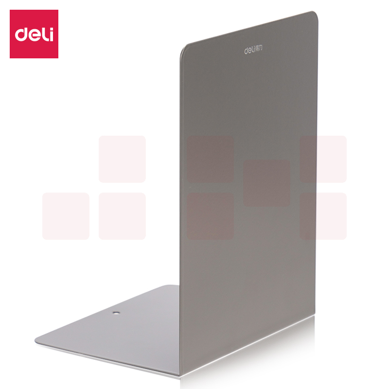 得力 18cm高桌面书立架 桌上书籍挡靠夹书立 2片/付 深灰78650