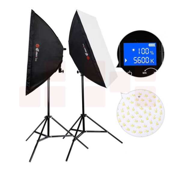 锐玛YD601双灯套餐 LED摄影灯套装 摄影棚柔光箱人像补光灯（不含锂电池）