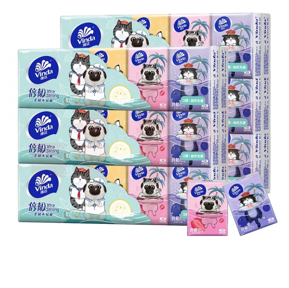 维达  手帕纸 吾皇万睡联名款面巾纸 小包便携式卫生餐巾纸  10包装   货号：JC