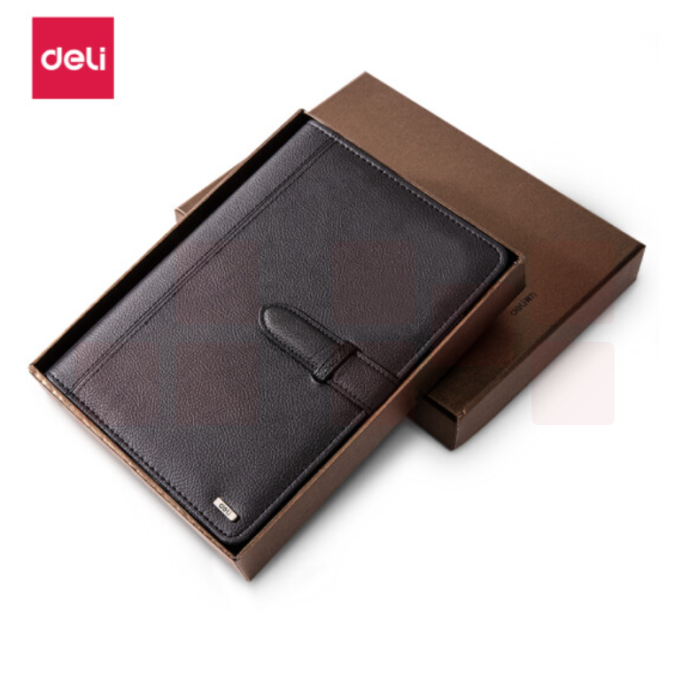 得力 25K/100页 商务记事本PU笔记本3197  黑