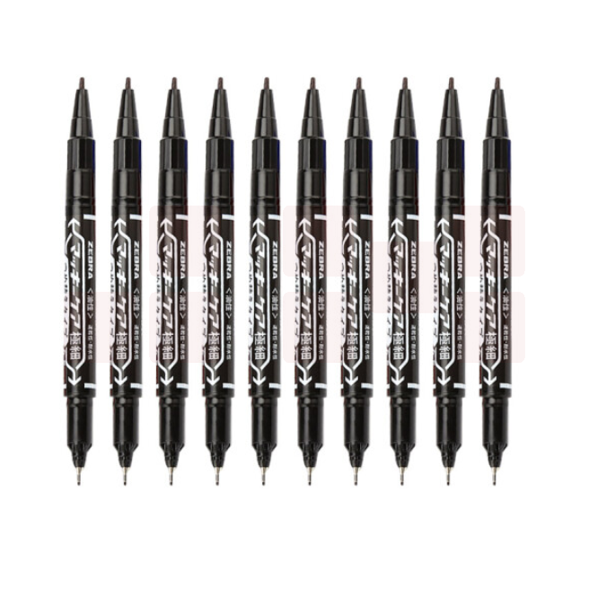 斑马 YYTS5 黑色 小双头记号笔 多用签字笔光盘笔