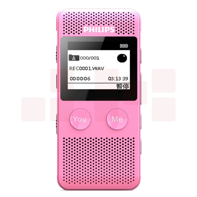 飞利浦（PHILIPS）VTR6080 8GB 录音笔 语音转文本 高清录音器专业记录降噪 粉红色