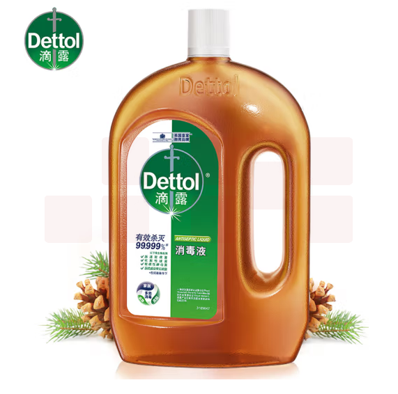 滴露  消毒液 洗衣消毒液   杀菌除螨 家居宠物消毒除菌 松木1.8L   非酒精84  货号：JC