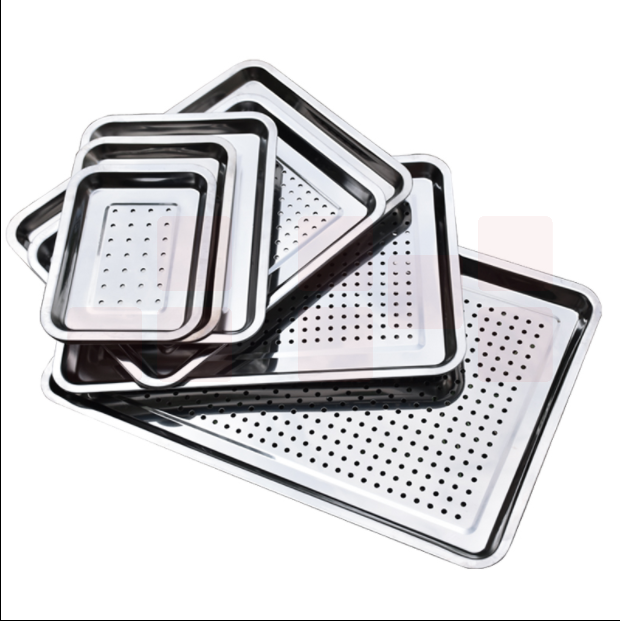 不锈钢滤水盘漏盘冲孔不锈钢盘子长方形托盘茶具饭盘沥水盘60*40*5cm