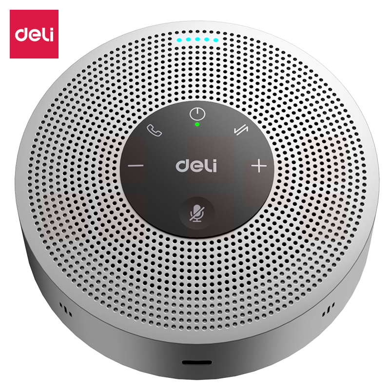 得力 拾音器 视频会议全向麦克风无线连接 (360度8米拾音 适合10-40m²)MN100