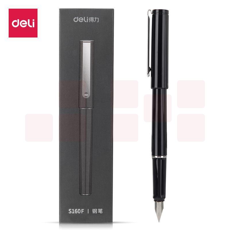 得力 DL-S160F 沉稳办公系列F尖/明尖钢笔墨水笔  黑色   按支销售