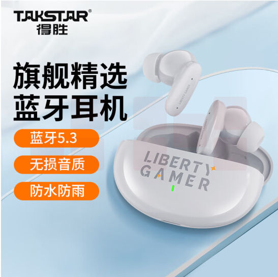 得胜（TAKSTAR）LE100W 真无线耳机  运动音乐耳机蓝牙5.3 防水音乐耳机重低音入耳式