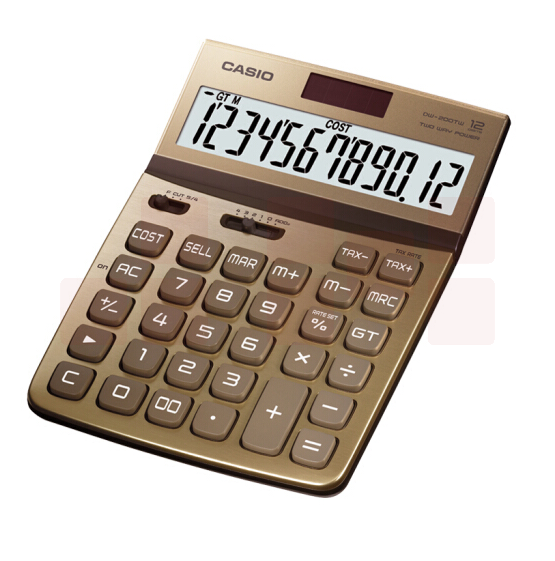 卡西欧DW-200TW-GD 魅雅系列尊贵金 大型计算器