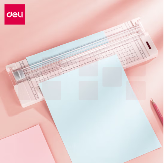 得力 A4裁纸刀手动切纸刀裁纸机裁切照片 14251单次最多5张 浅红色