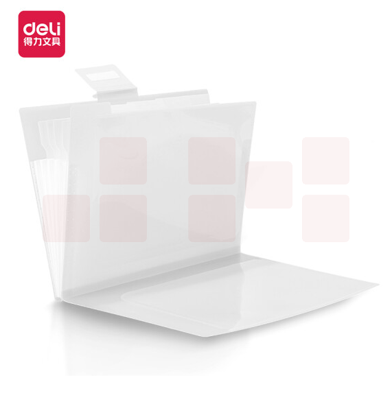 得力72611风琴包5格 (白色)(325*260*15mm)文件夹