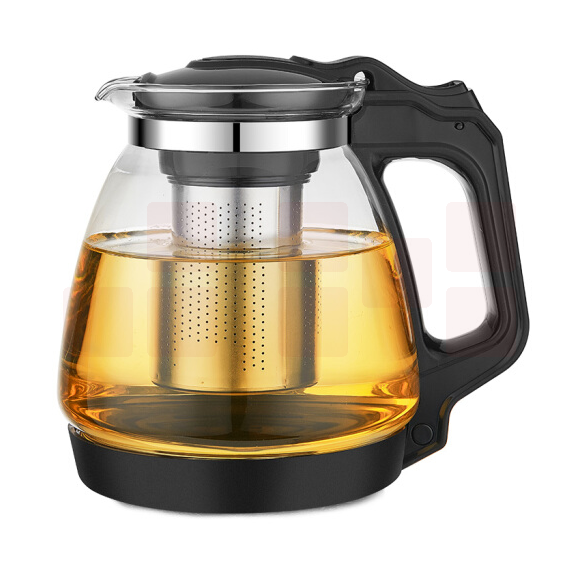 紫丁香 1700ml 玻璃泡茶壶 加厚耐热 过滤花茶水壶 功夫茶茶具 货号：JC