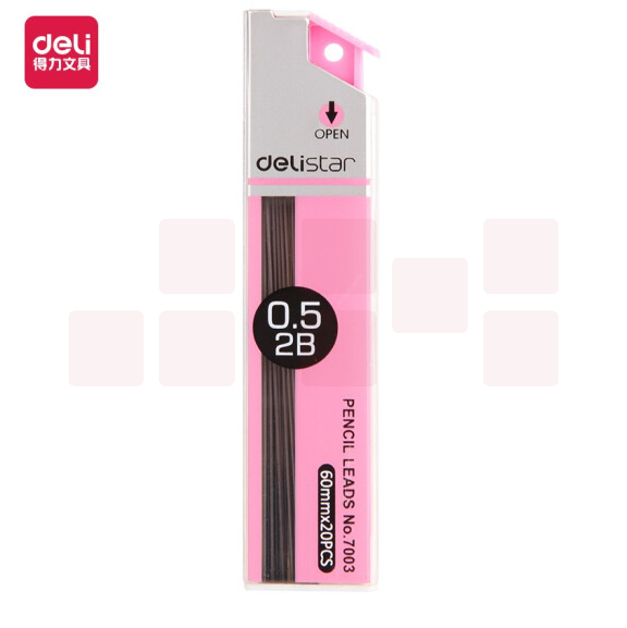 得力 7003  2B自动铅笔芯0.5mm学生考试涂圈铅笔替芯 10盒/组
