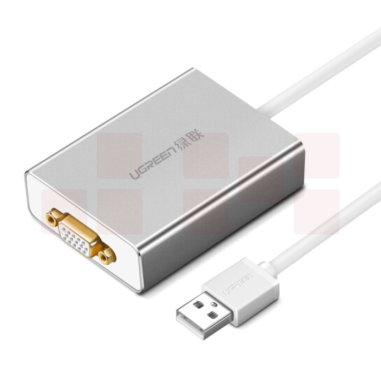 绿联  40244 白色 0.8米 USB2.0转VGA转换器 USB2.0外置显卡系列