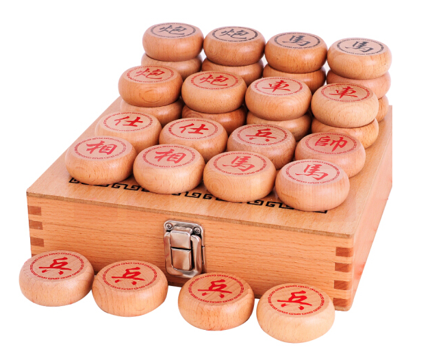 巨联（JULIAN）中国象棋实木 特大号精品带棋盘木制立体榉木象棋皮革棋盘 实木礼盒棋类礼品 45MM榉木象棋+木盒