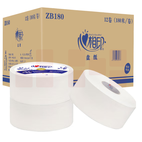 心相印 大盘纸 3层180米12卷/箱 商用大卷纸