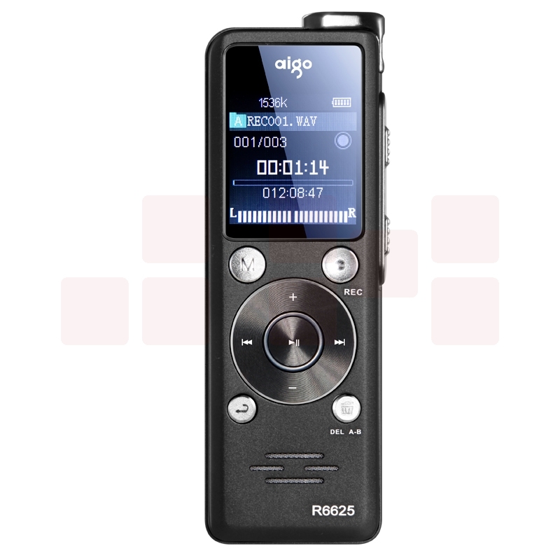 爱国者（aigo）录音笔 R6625 16G 微型专业 超长录音 学习/会议采访取证录音 高清远距降噪 MP3播放器 黑色