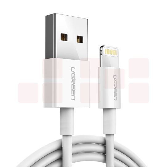 绿联  US359 USB2.0A转lightning数据线 白色 2.4A  1米 货号：WY