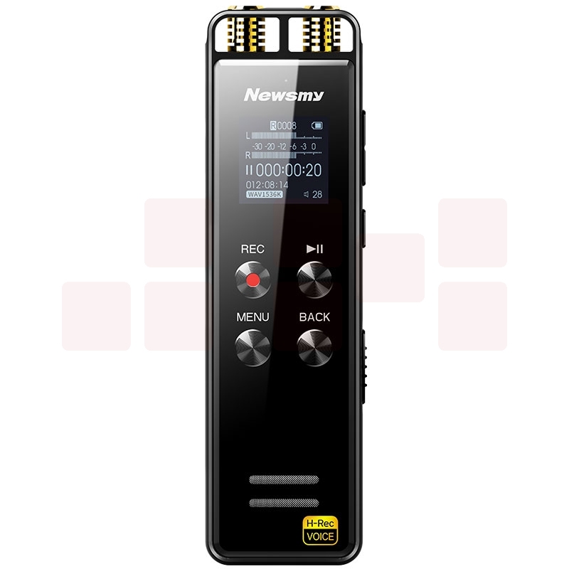 纽曼（Newsmy）录音笔 RD07 32G 双麦克风 专业无损远距高清降噪声控 学习培训商务会议录音速记 黑色