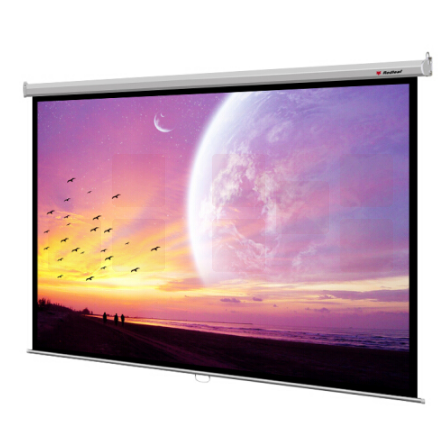 红叶（HONGYE）手动自锁幕120寸4:3高清手动幕玻珠幕白塑幕商用家用 2.44*1.85