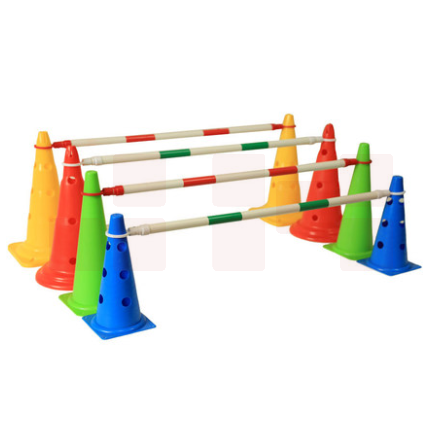 平衡车赛道杆  伸缩式赛道警示杆  轮滑路障标志桶  锥子高48cm 杆长2米 货号：JC