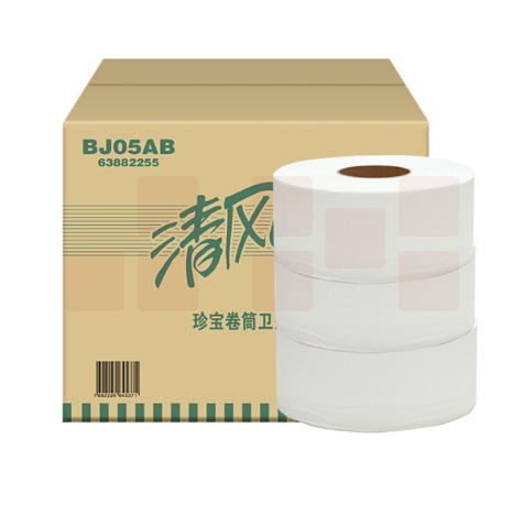 清风 BJ05AB 大卷纸二层 120*91MM 275m/卷 3卷/提 4提/箱