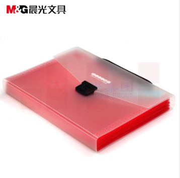 晨光 AWT90929-12格 风琴包手提文件夹 332*245*40mm 红