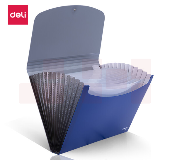 得力5558风琴包13格(蓝)(330*235*35mm)