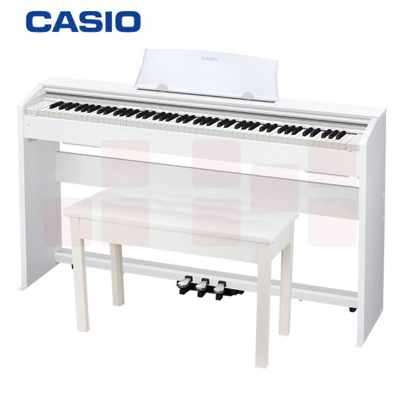 卡西欧（CASIO）PX-770WE 电钢琴 88键重锤数码钢琴 带盖家居立式