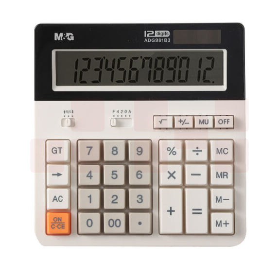晨光 计算器 电脑按键12位大屏幕计算器ADG981B3 白色