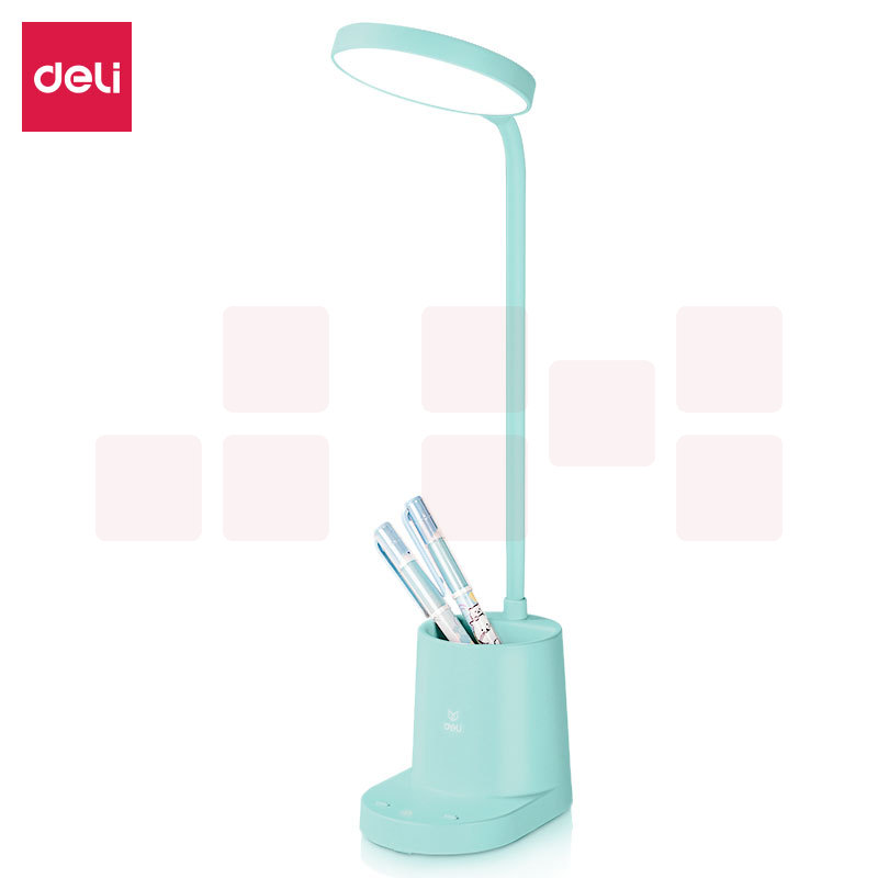 得力4316 LED笔筒台灯（1200mAh锂电池）(4瓦绿色)82*128*350mm