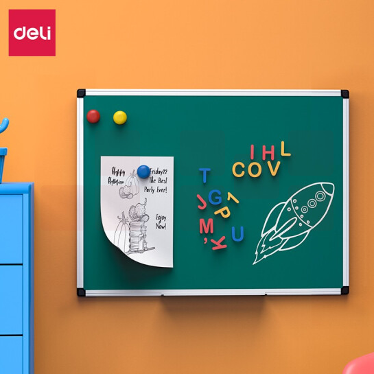 得力(deli)120*90cm白板 绿板磁性小白板悬挂式写字板 绿板33684