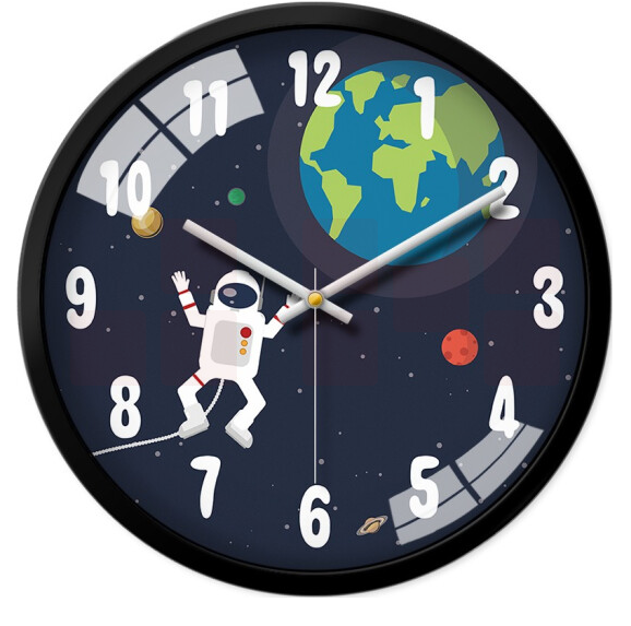 摩门  12英寸 30cm 挂钟幼儿园学校时钟 黑边 HE0259