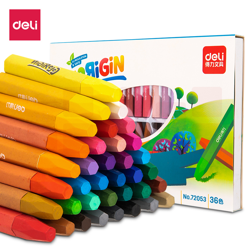 得力72053油画棒(混)(36色/盒)