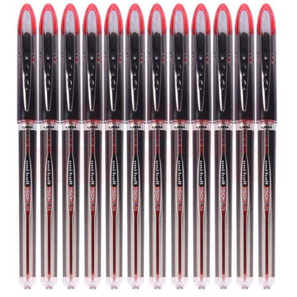 三菱 UB-205走珠笔签字笔 办公学生中性水笔0.5mm 12支装 红色