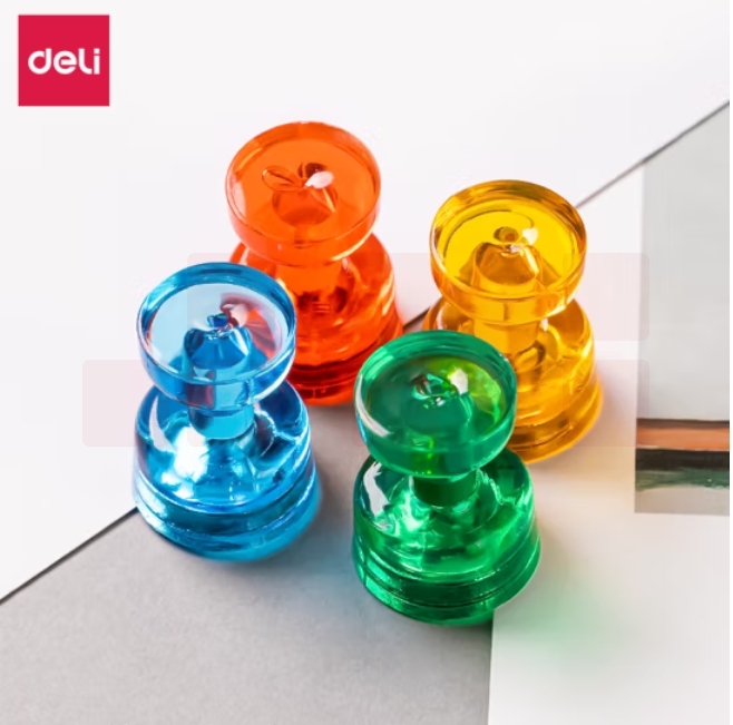 得力 7821 强磁力磁钉/磁粒玻璃白板使用 四粒装 一卡