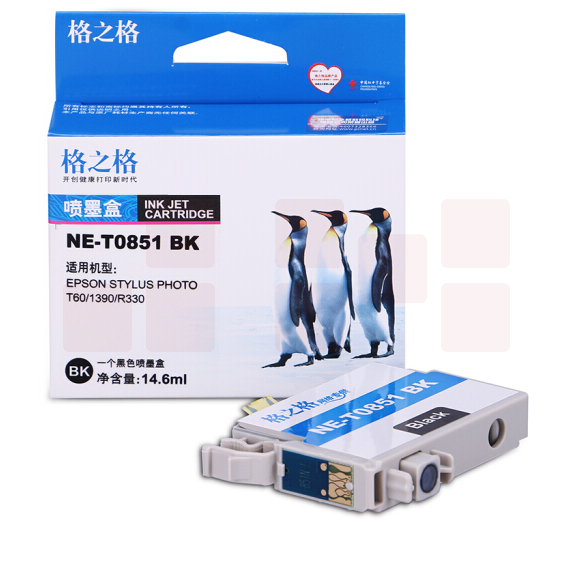 格之格/G&G NE-T0851BK 墨盒黑色 适用于：爱普生R330 1390 T60  （新老包装随机发货）
